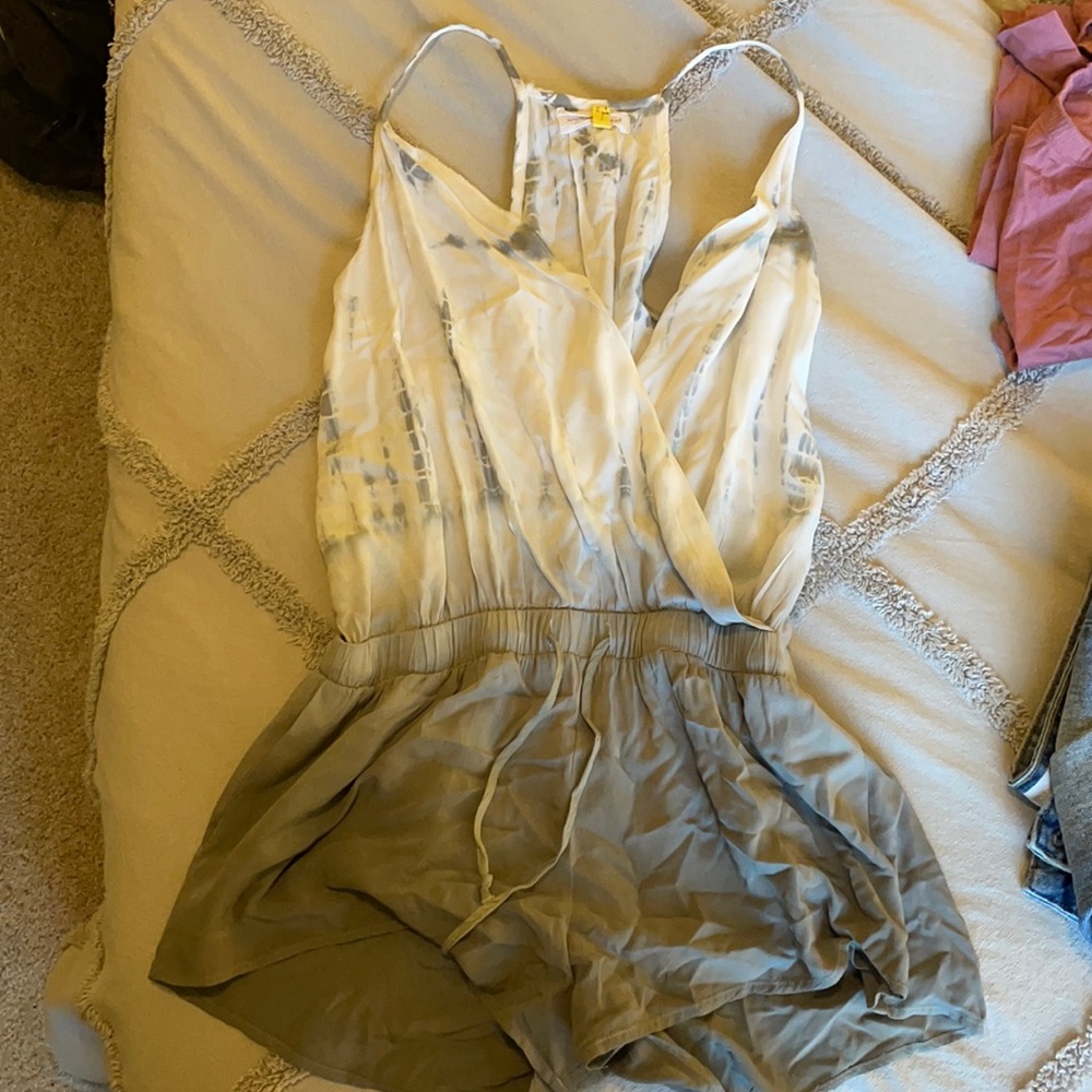 Gray Tie dye surplus romper